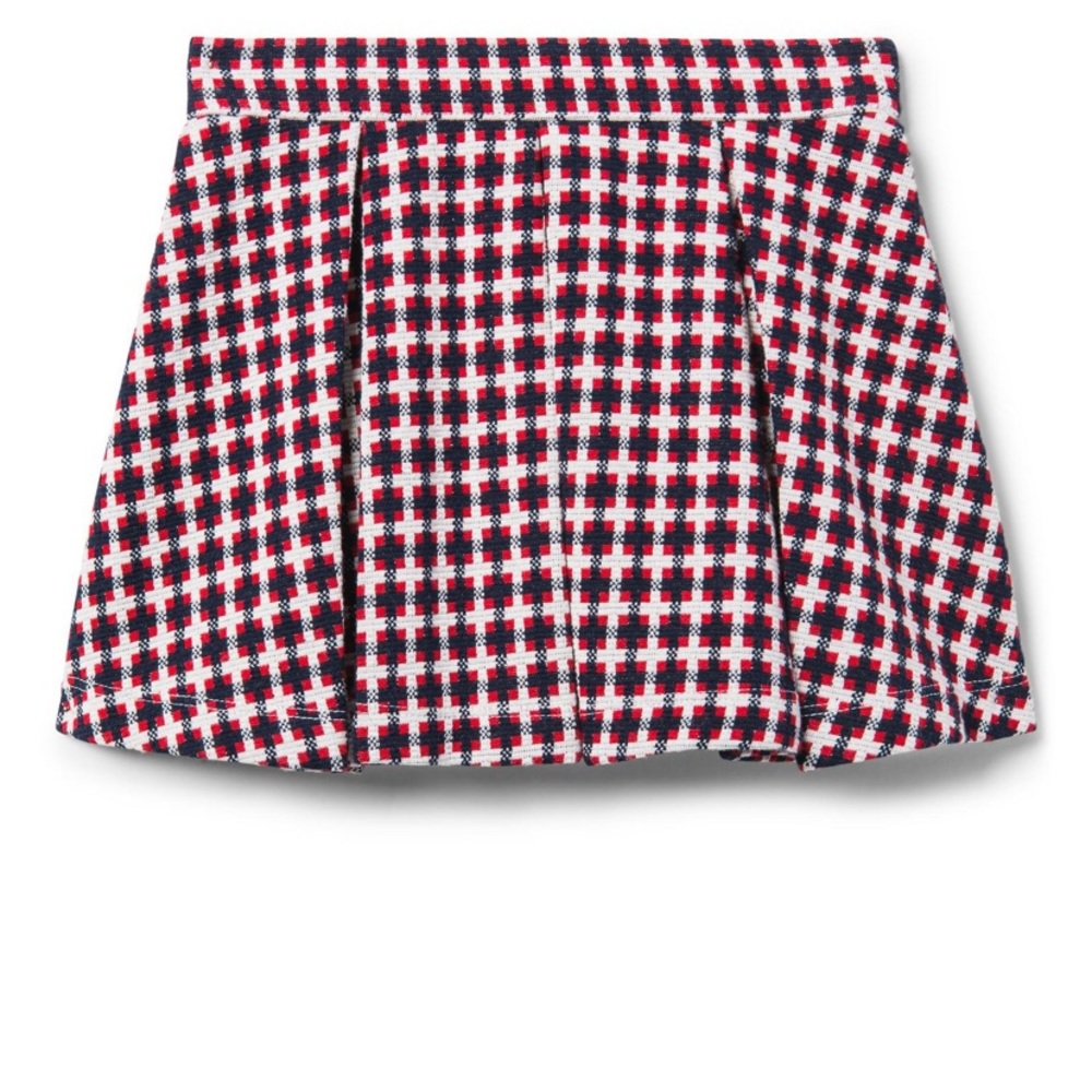 PLEATED CHECKED SKIRT